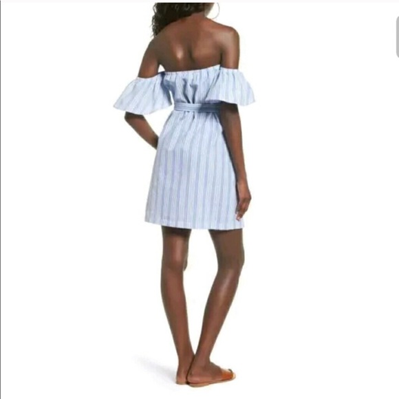 Mimi Chica Striped Off the Shoulder Dress - Picture 2 of 5